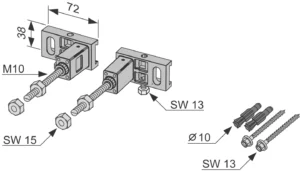 TECEprofil modulfeste, dybderegulerbar