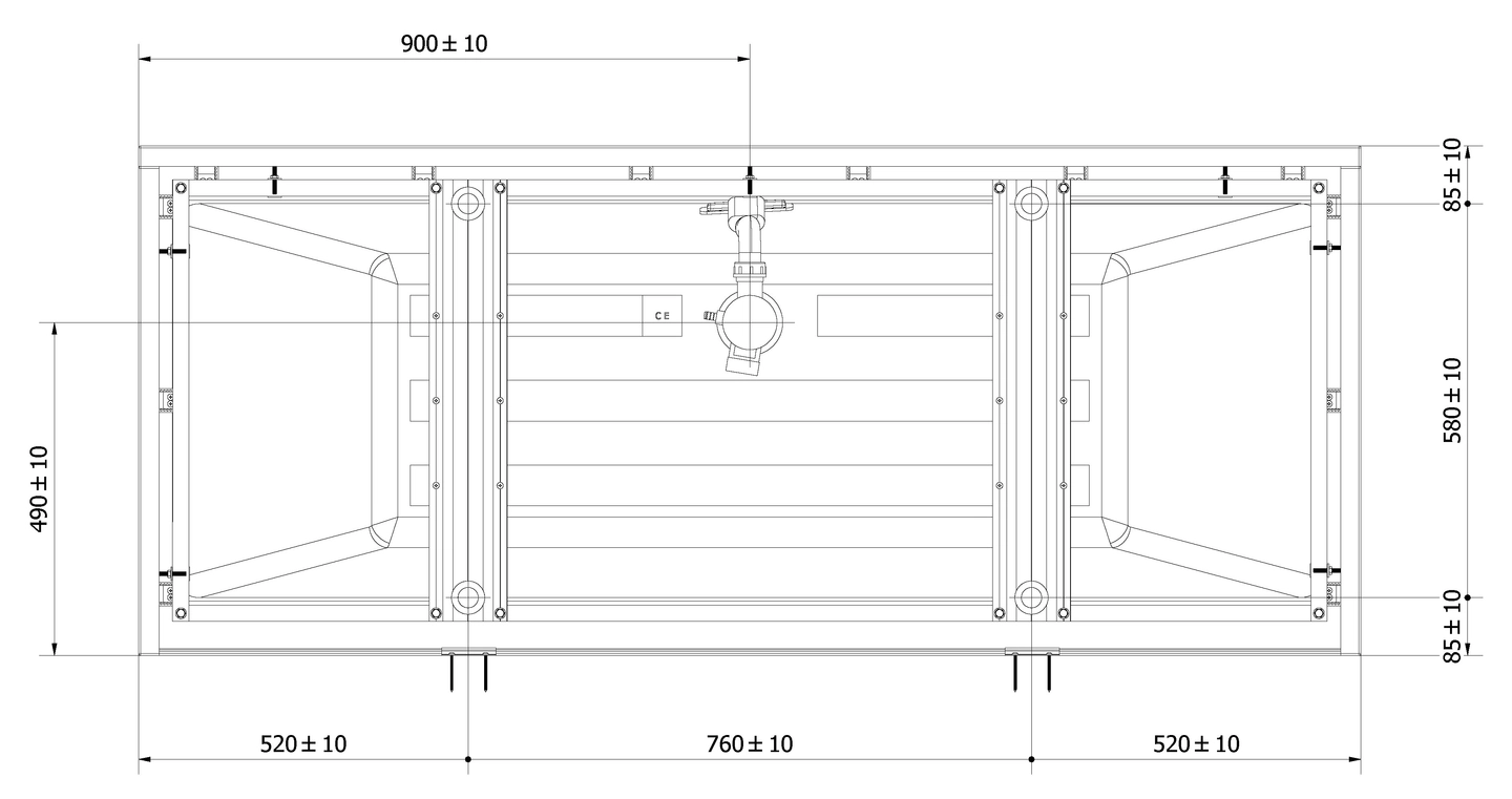 Badekarpakke m/panel KVADRAT DUO 180 - Bilde 4