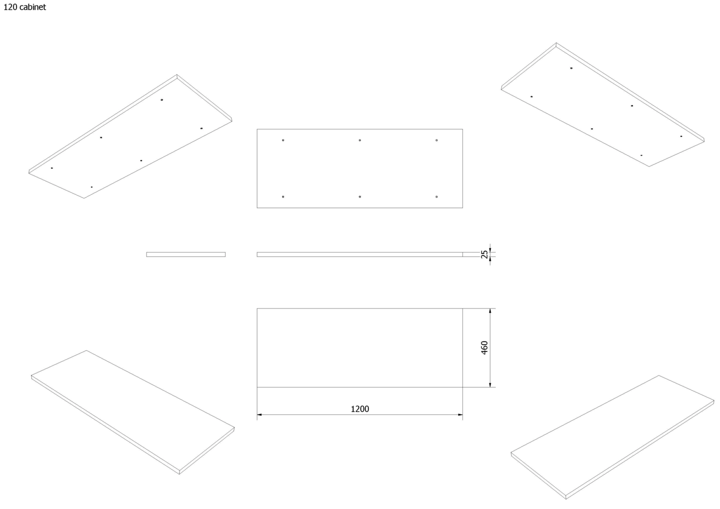 Benkeplate MDF 120 - Bilde 2