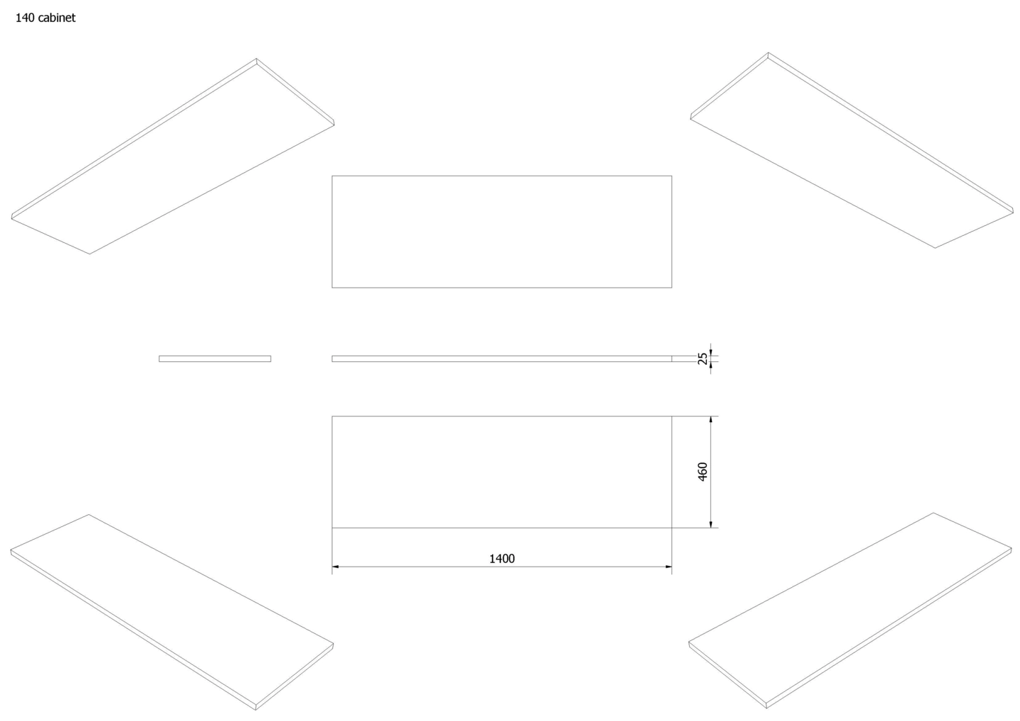 Benkeplate MDF 140 - Bilde 2