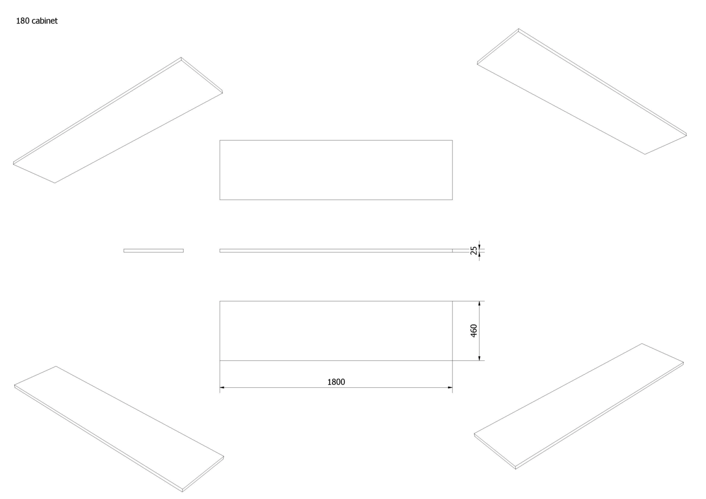 Benkeplate MDF 180 - Bilde 2