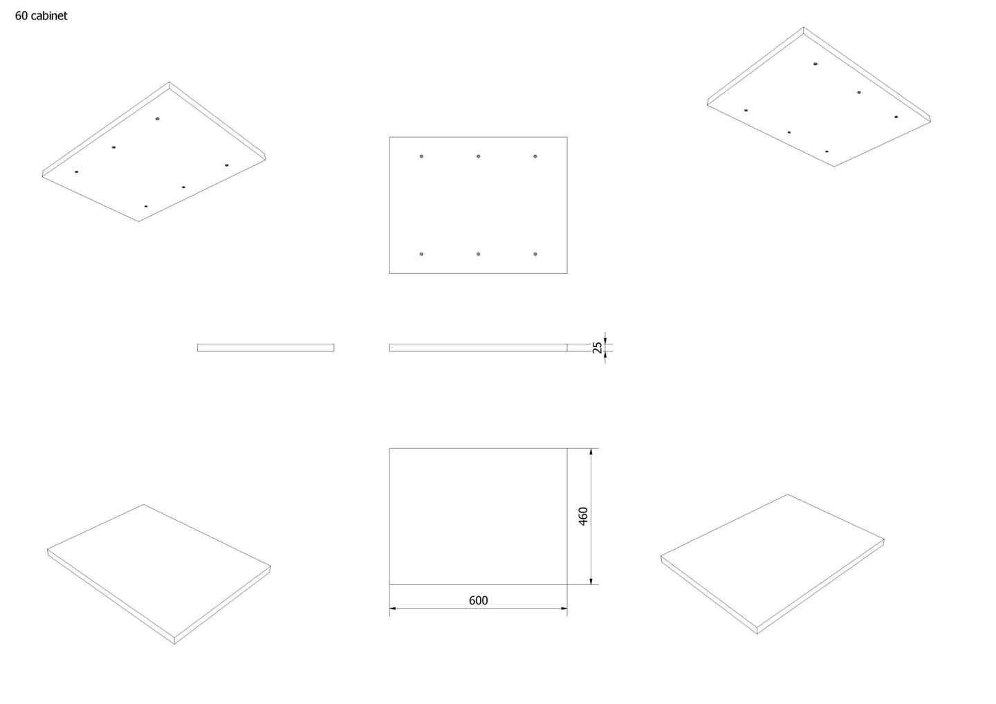Benkeplate MDF 60 - Bilde 2