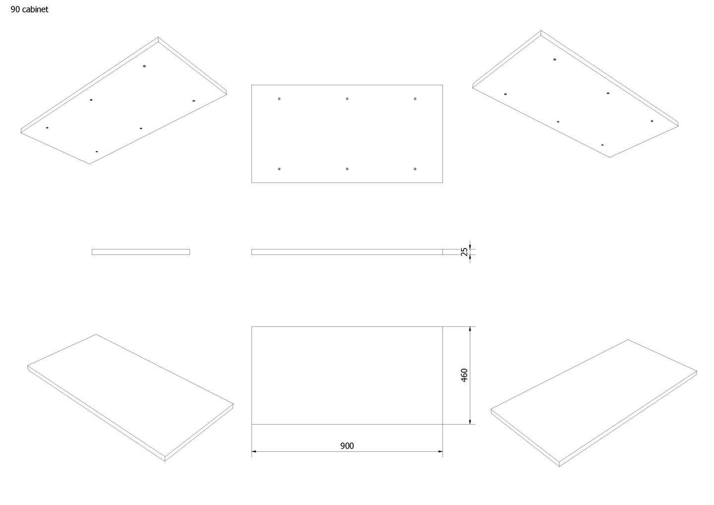 Benkeplate MDF 90 - Bilde 2