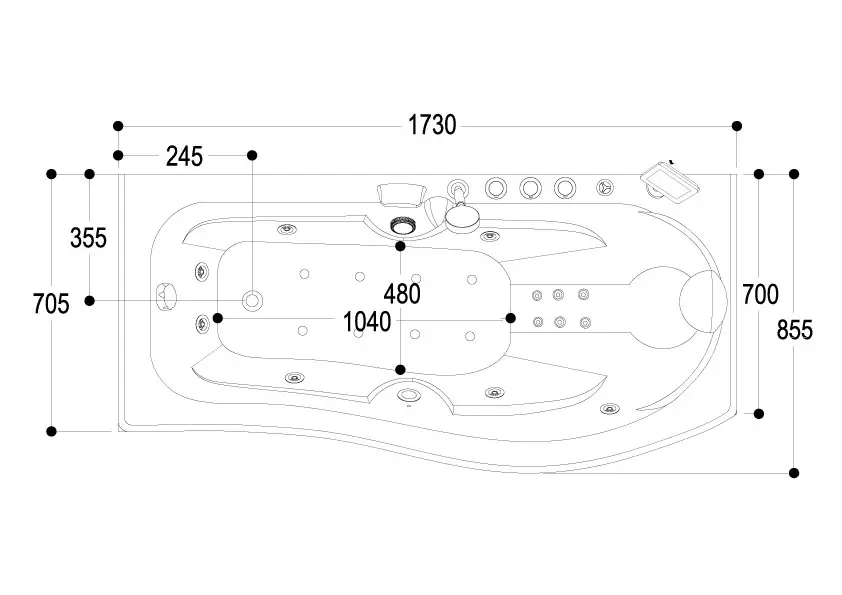 Massasjebad RAET standard 170 V - Bilde 2