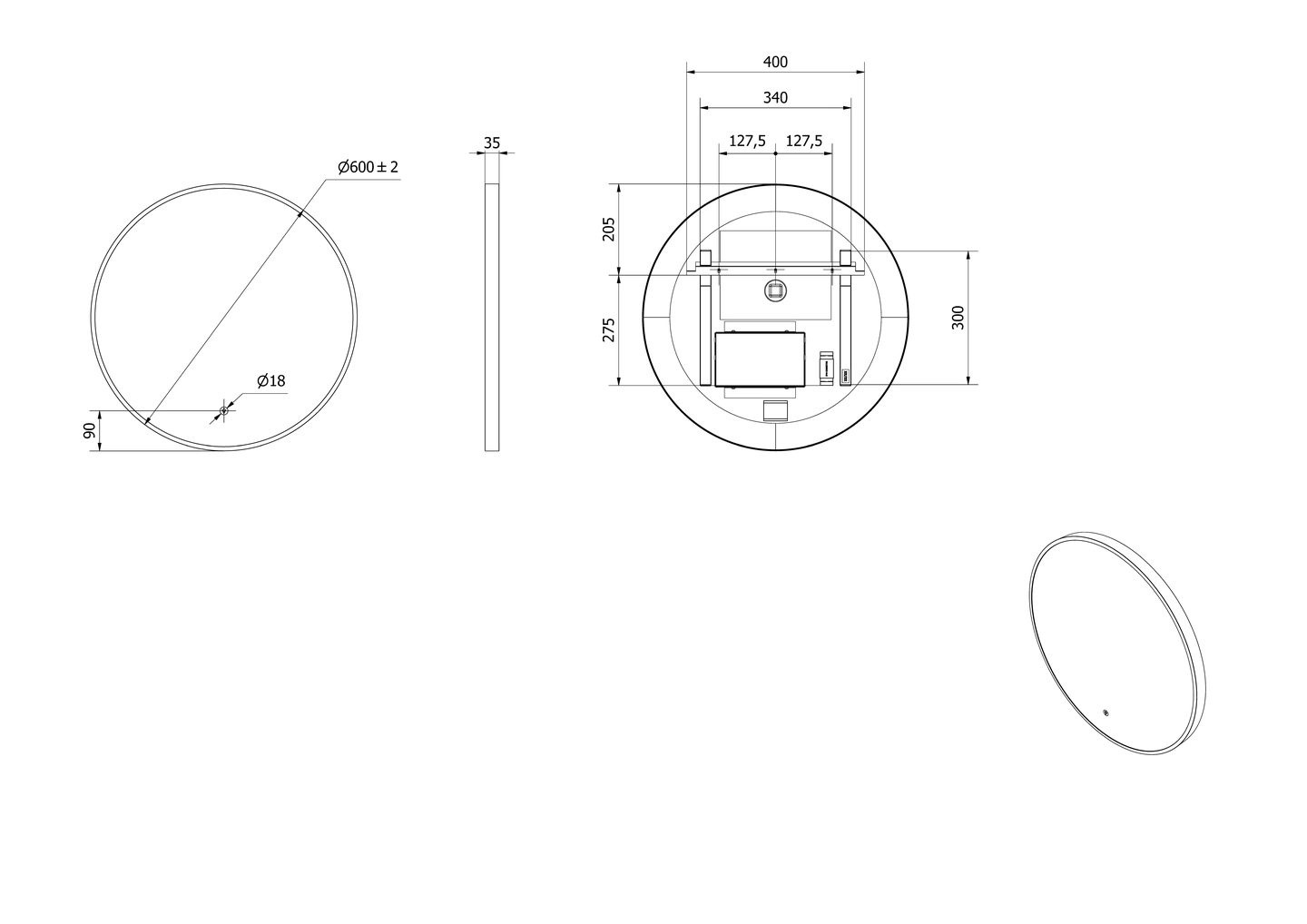Speil IRIS 60 - Bilde 2
