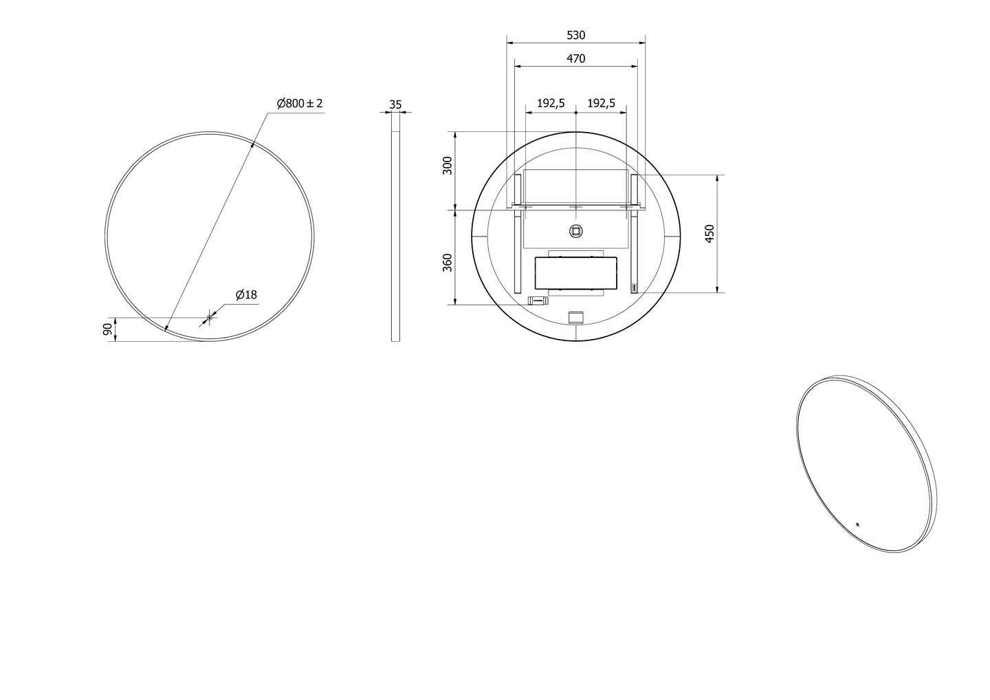 Speil IRIS 80 - Bilde 2