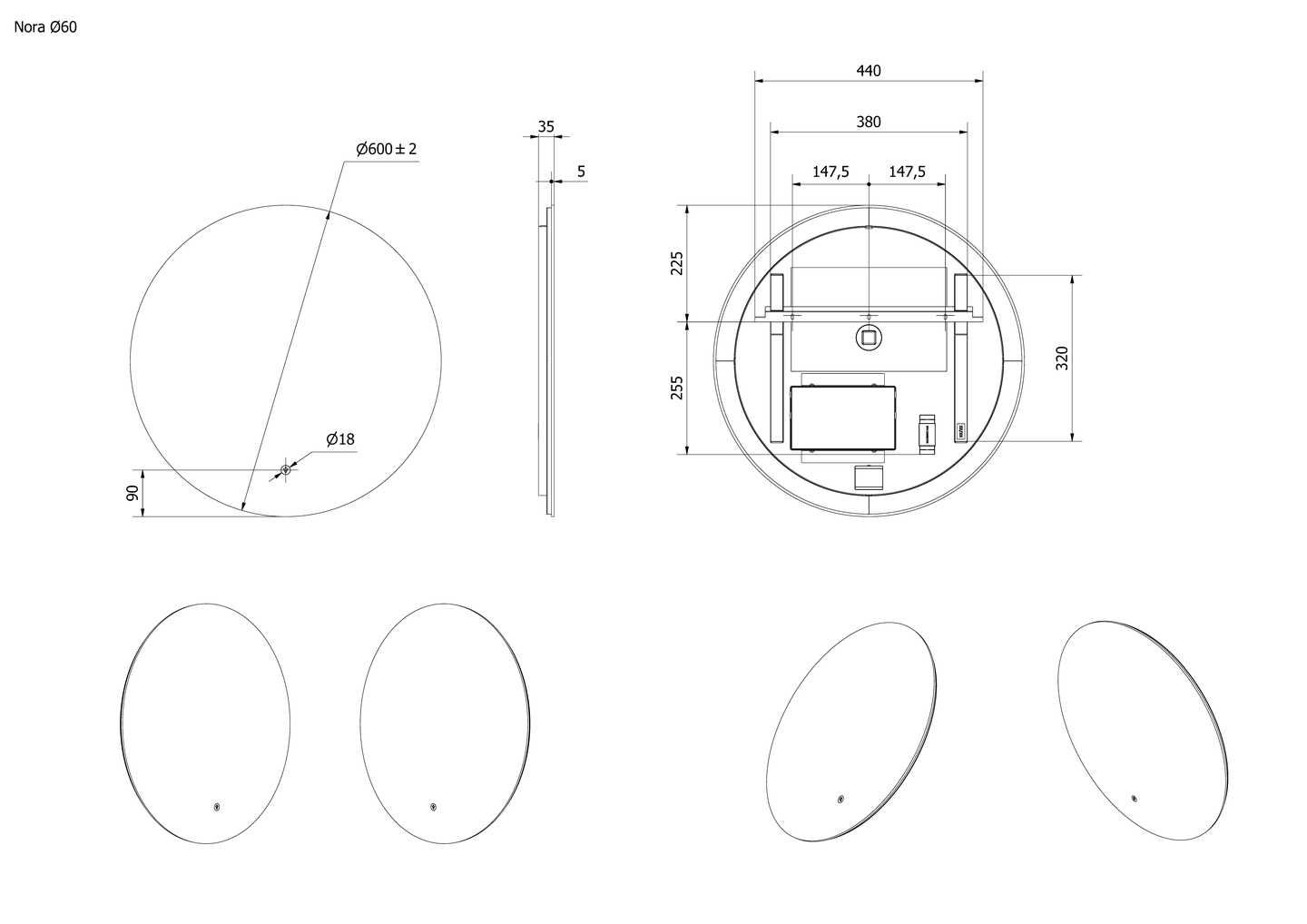 Speil NORA 60 - Bilde 2