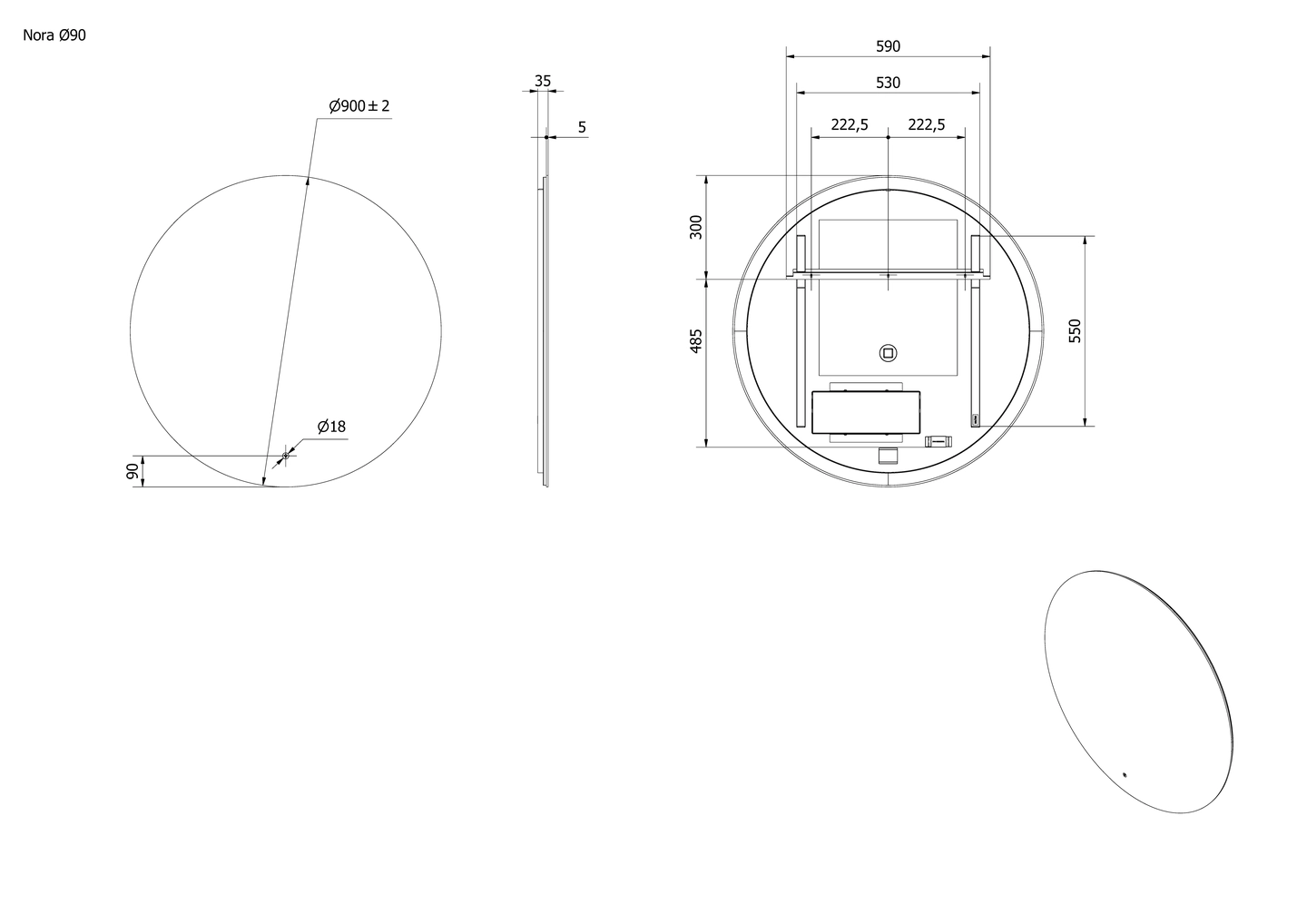 Speil NORA 90 - Bilde 2