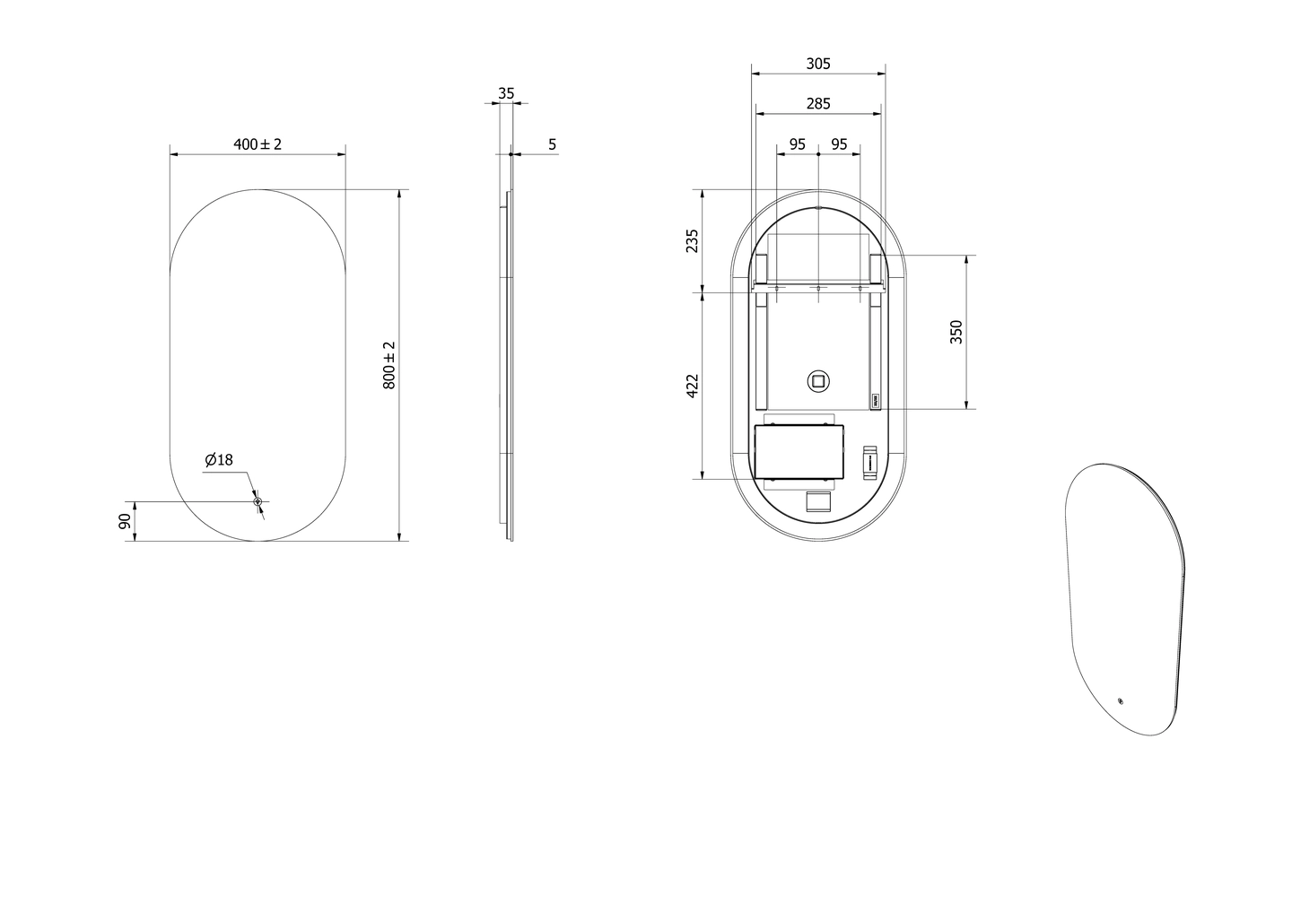 Speil VIDA 480 - Bilde 2