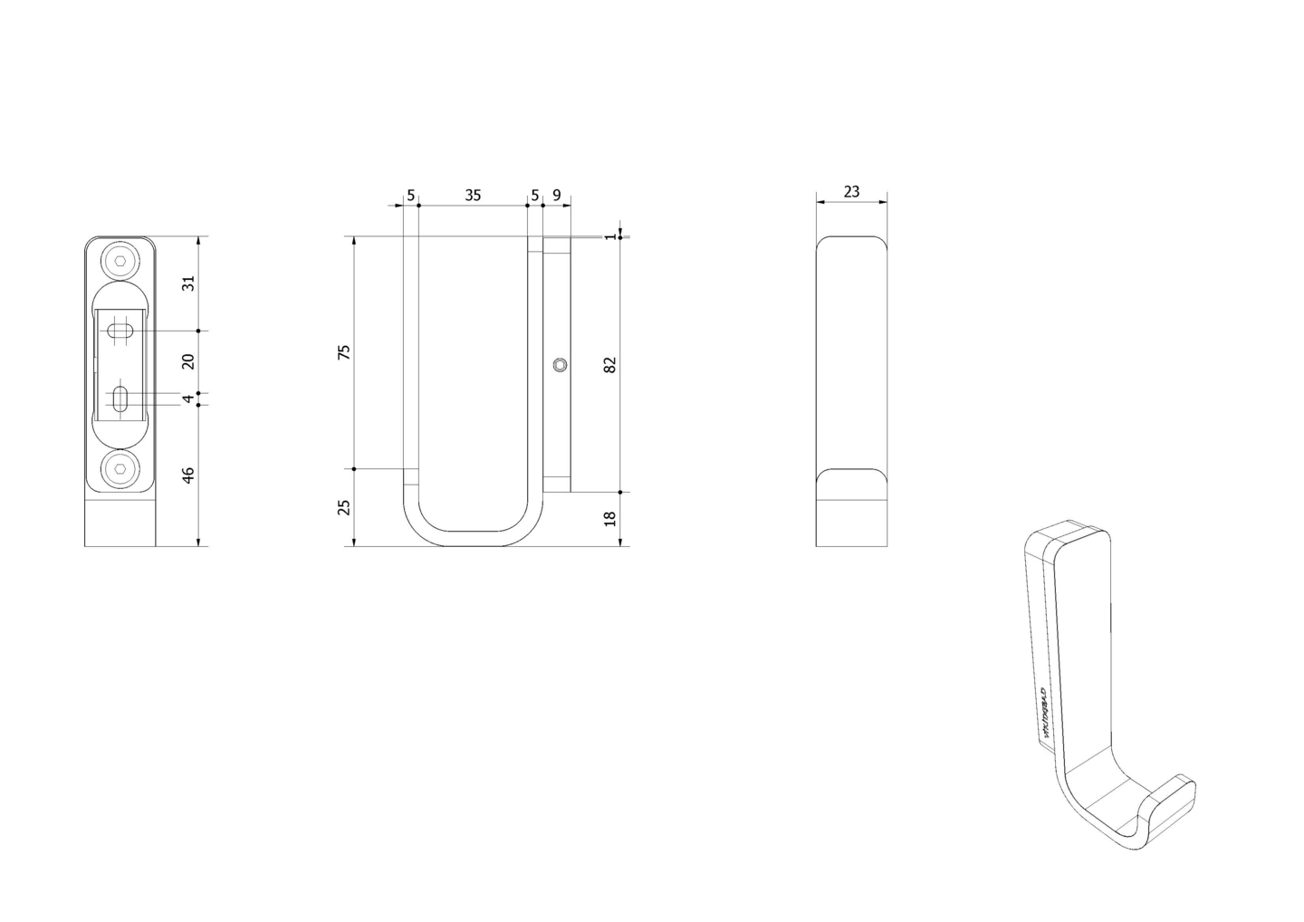 Håndkleknagg SAGA - Bilde 2