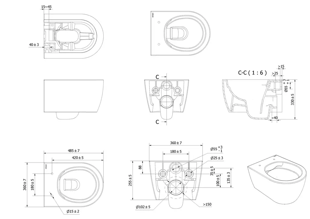 Toalett vegg AIDA kompakt - Bilde 4