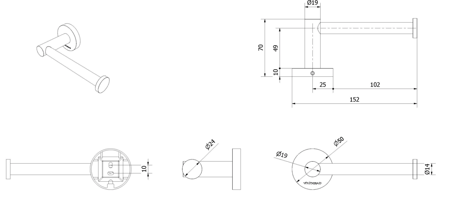 Toalettrullholder rund LUNA - Bilde 2