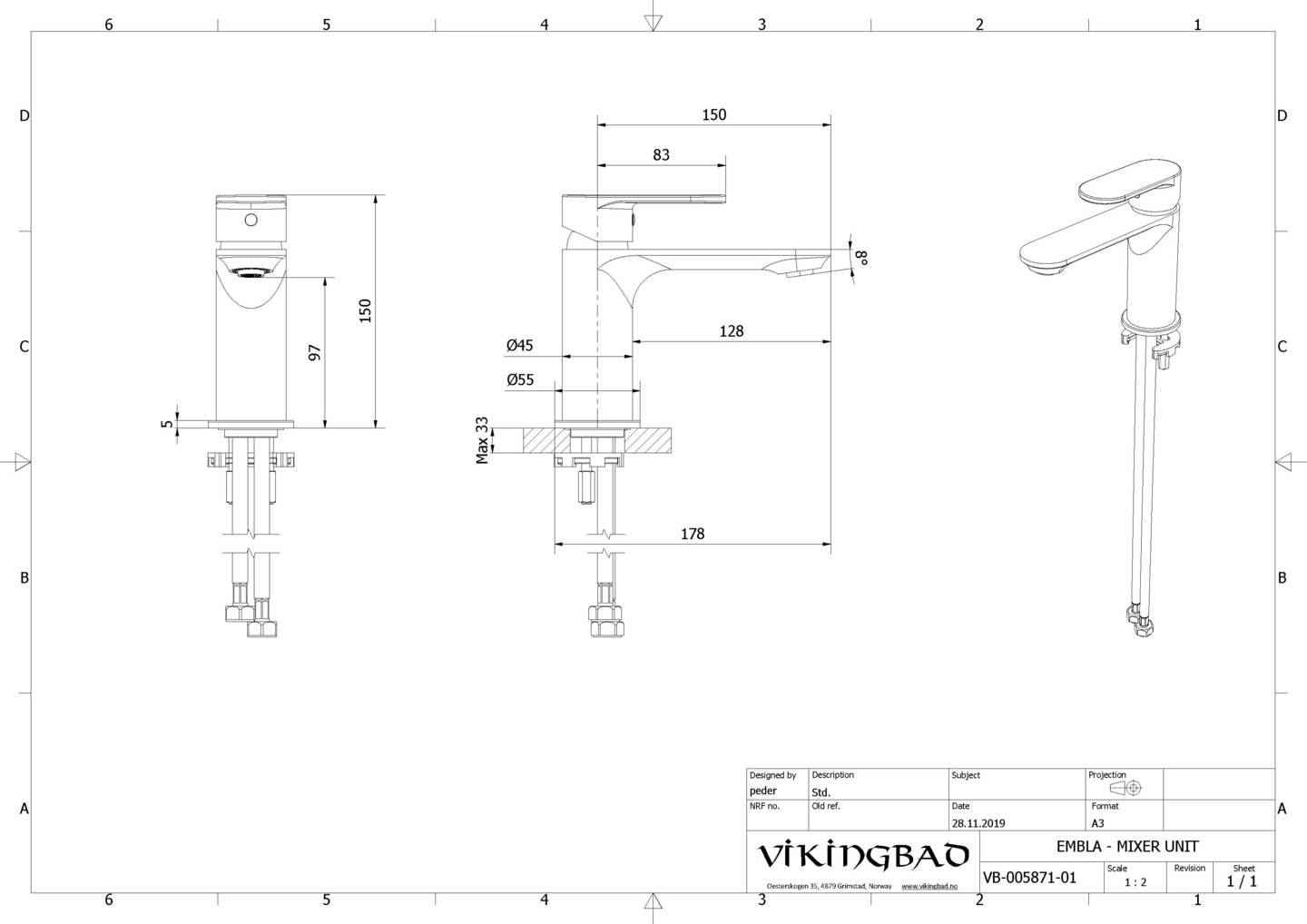 Servantbatteri EMBLA - Bilde 2