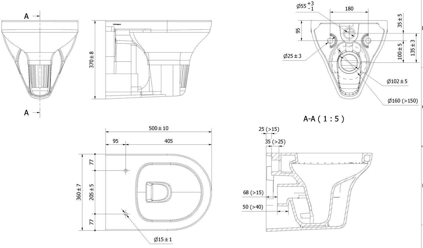 Toalett vegg VITO sisterne TECE - Bilde 5