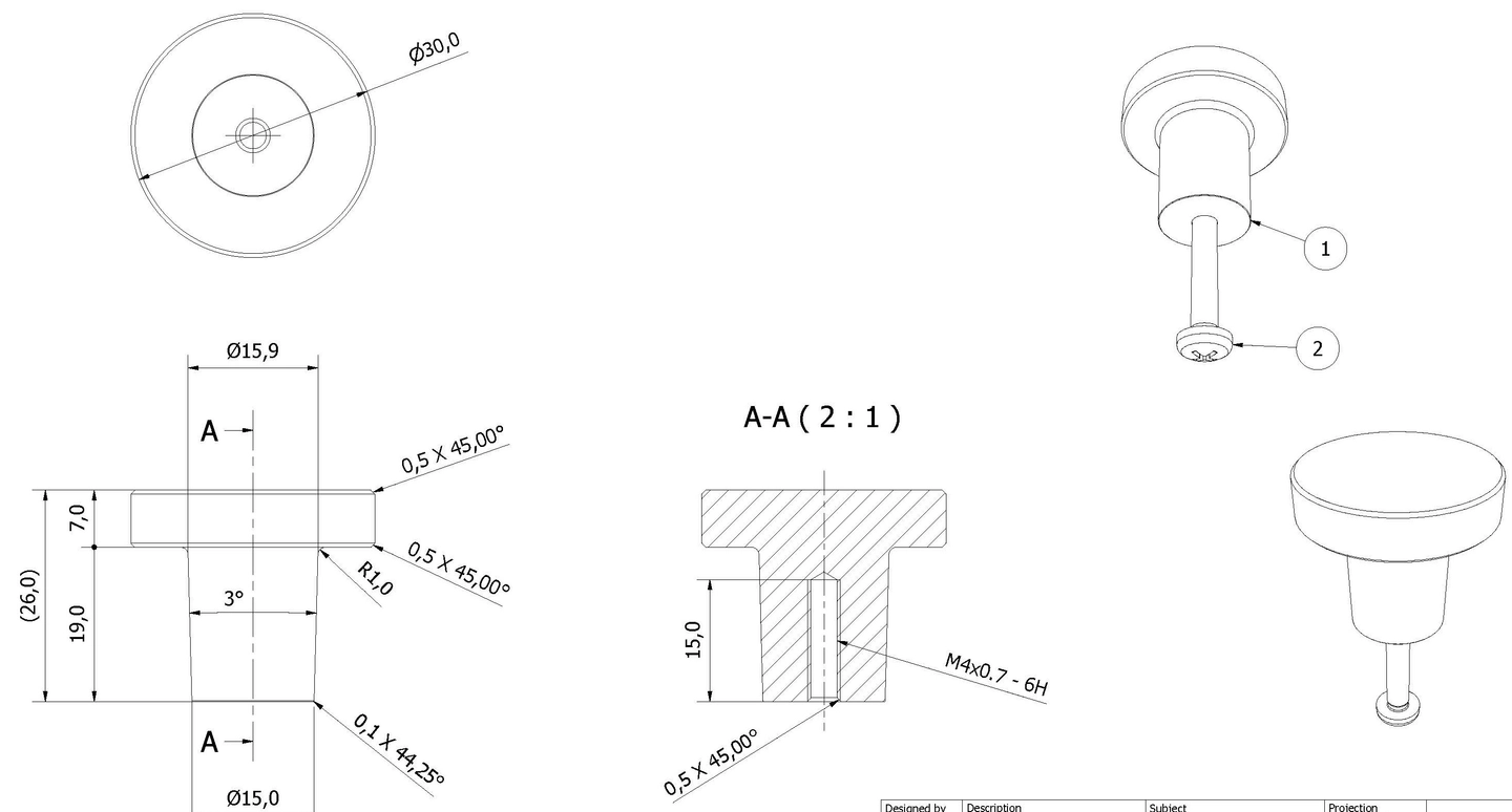 Håndtak knott RYKK - Bilde 2