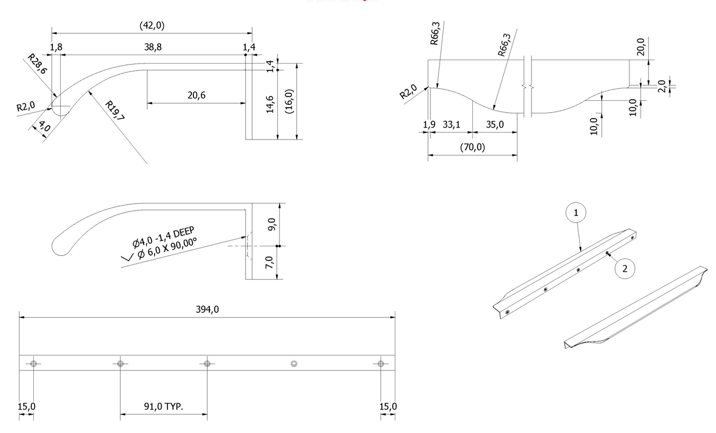 Håndtak VEIV 40 - Bilde 2