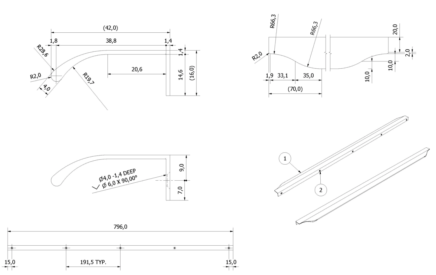 Håndtak VEIV 80 - Bilde 2