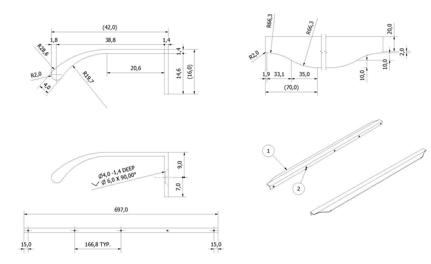 Håndtak VEIV 70 - Bilde 2