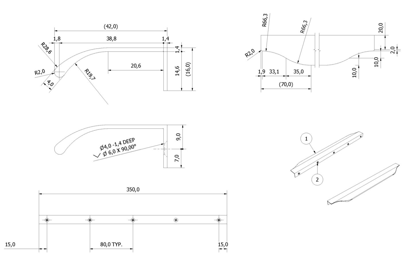 Håndtak VEIV 35 - Bilde 2