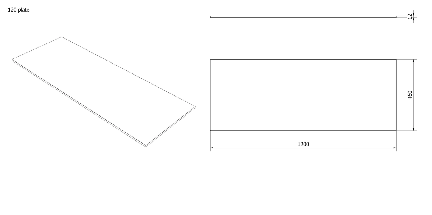 Benkeplate tosidig HPL 120 - Bilde 2