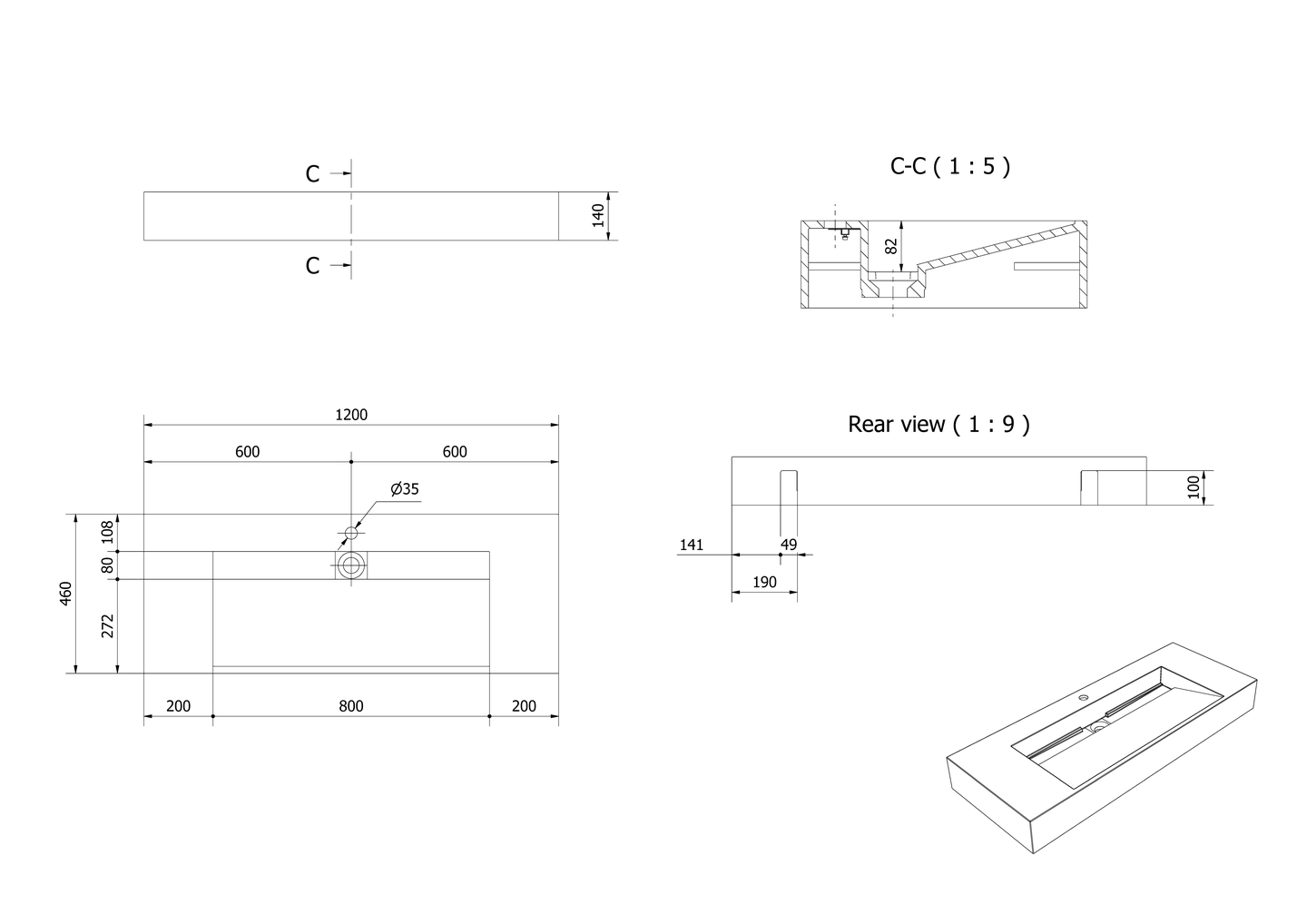 Servant vegghengt MIO 120 - Bilde 2