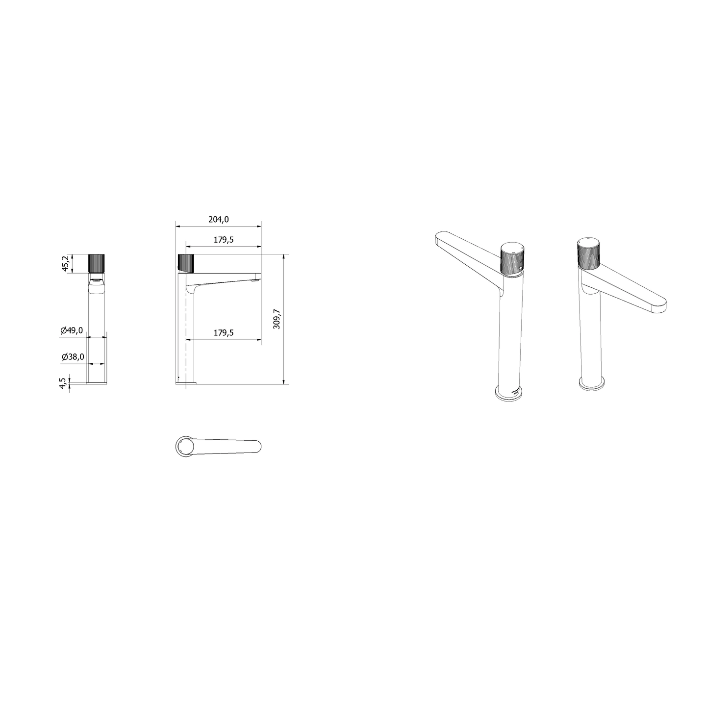 Servantbatteri EVIN høyt - Bilde 2