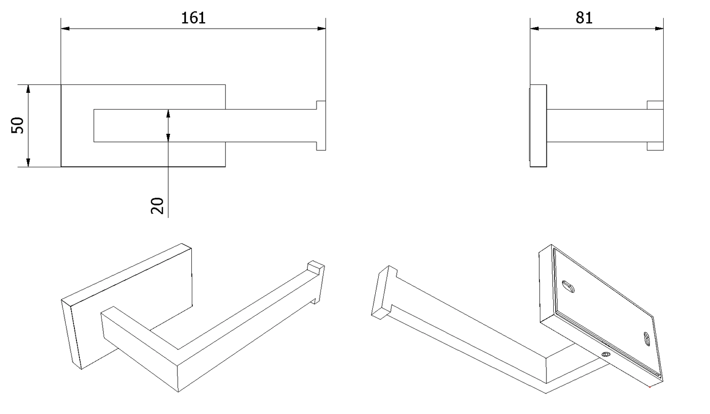Toalettrullholder rett LUNA - Bilde 2