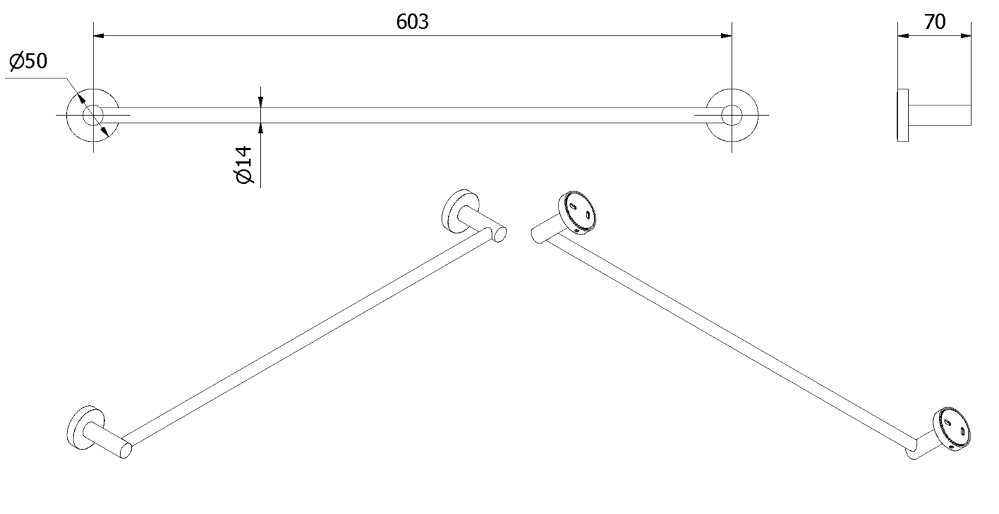 Håndklestang rund LUNA - Bilde 2