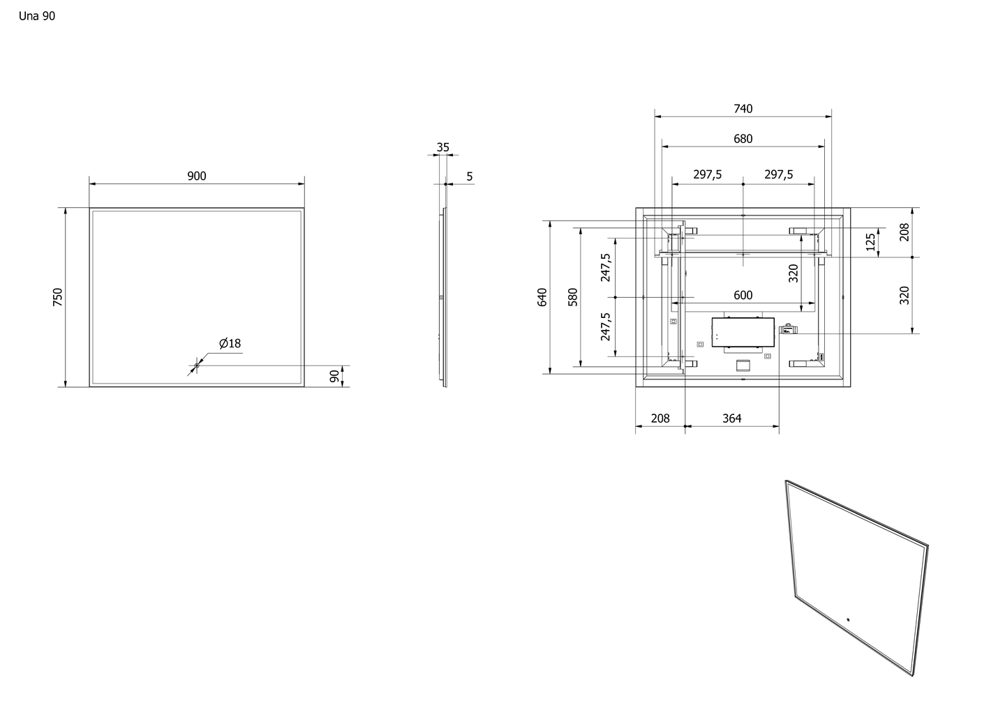 Speil UNA 90 - Bilde 2