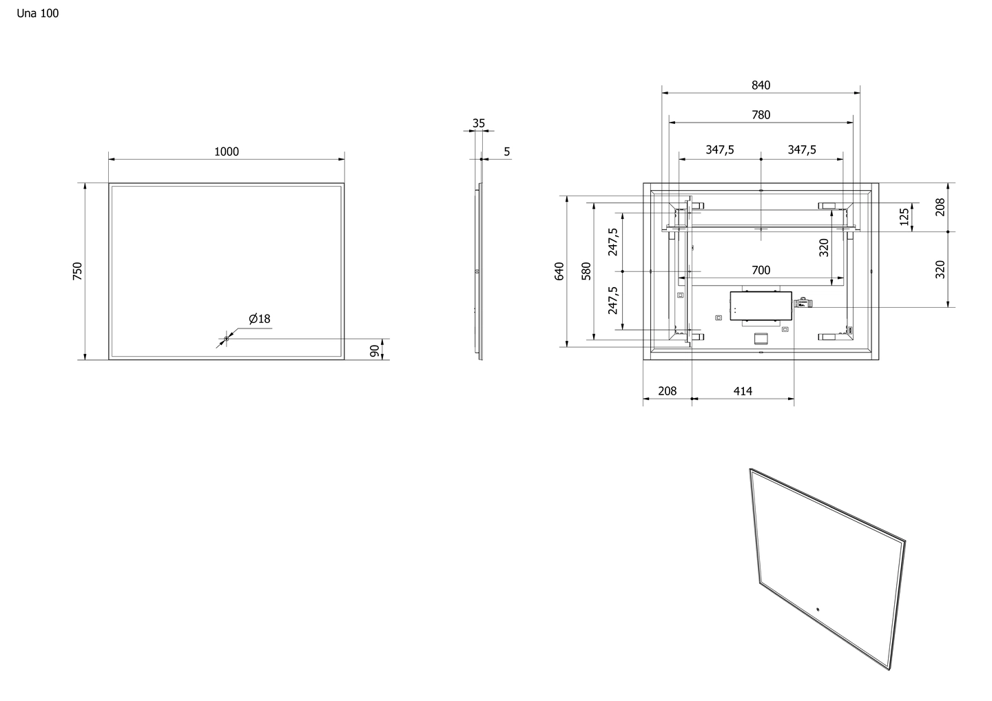 Speil UNA 100 - Bilde 2