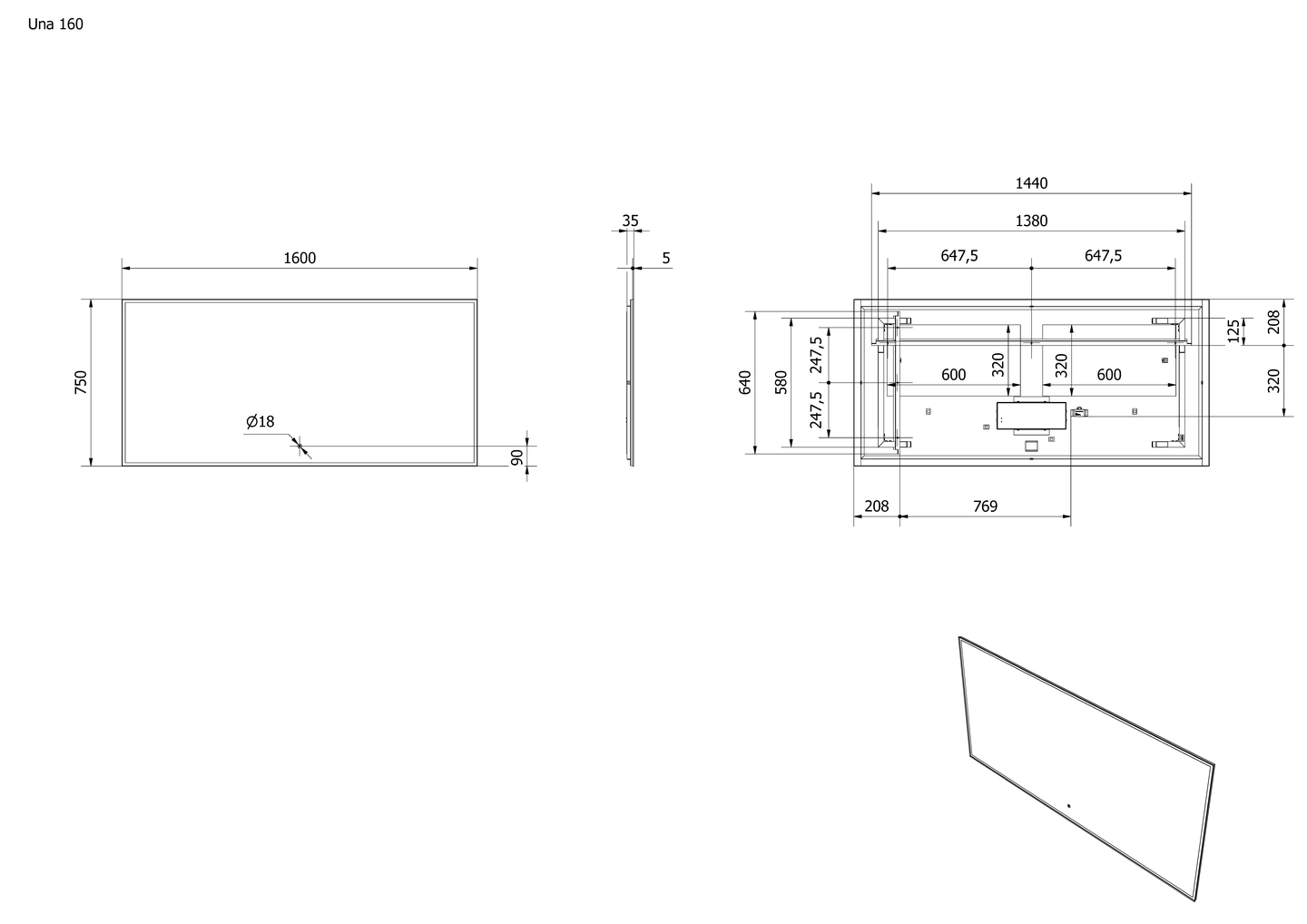 Speil UNA 160 - Bilde 2