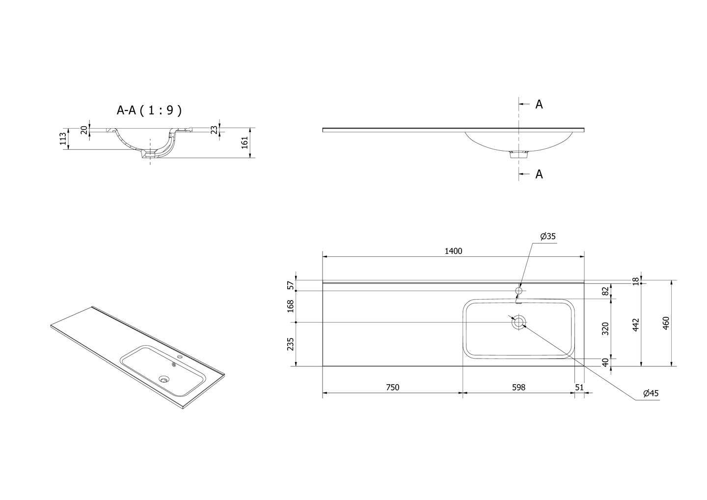 Servant INA 140 thin enkel høyre - Bilde 2