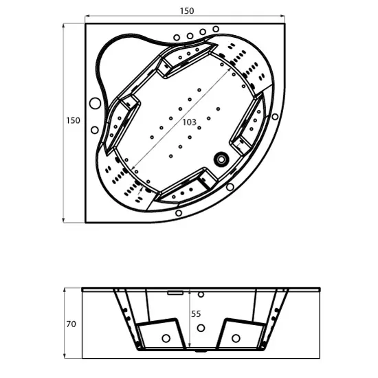Massasjebad VIK xtreme 150 hjørne - Bilde 2