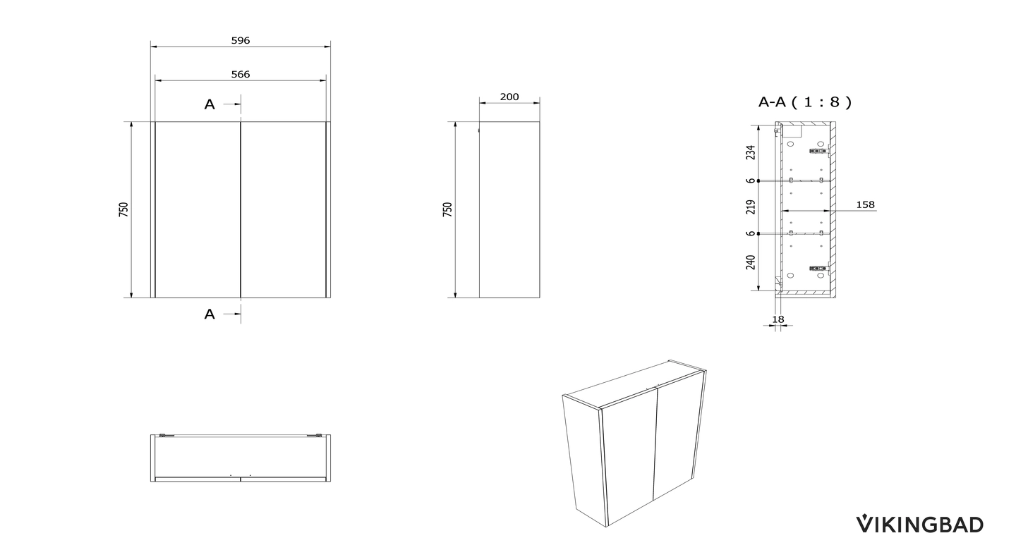 Veggskap uten speil - Bilde 2