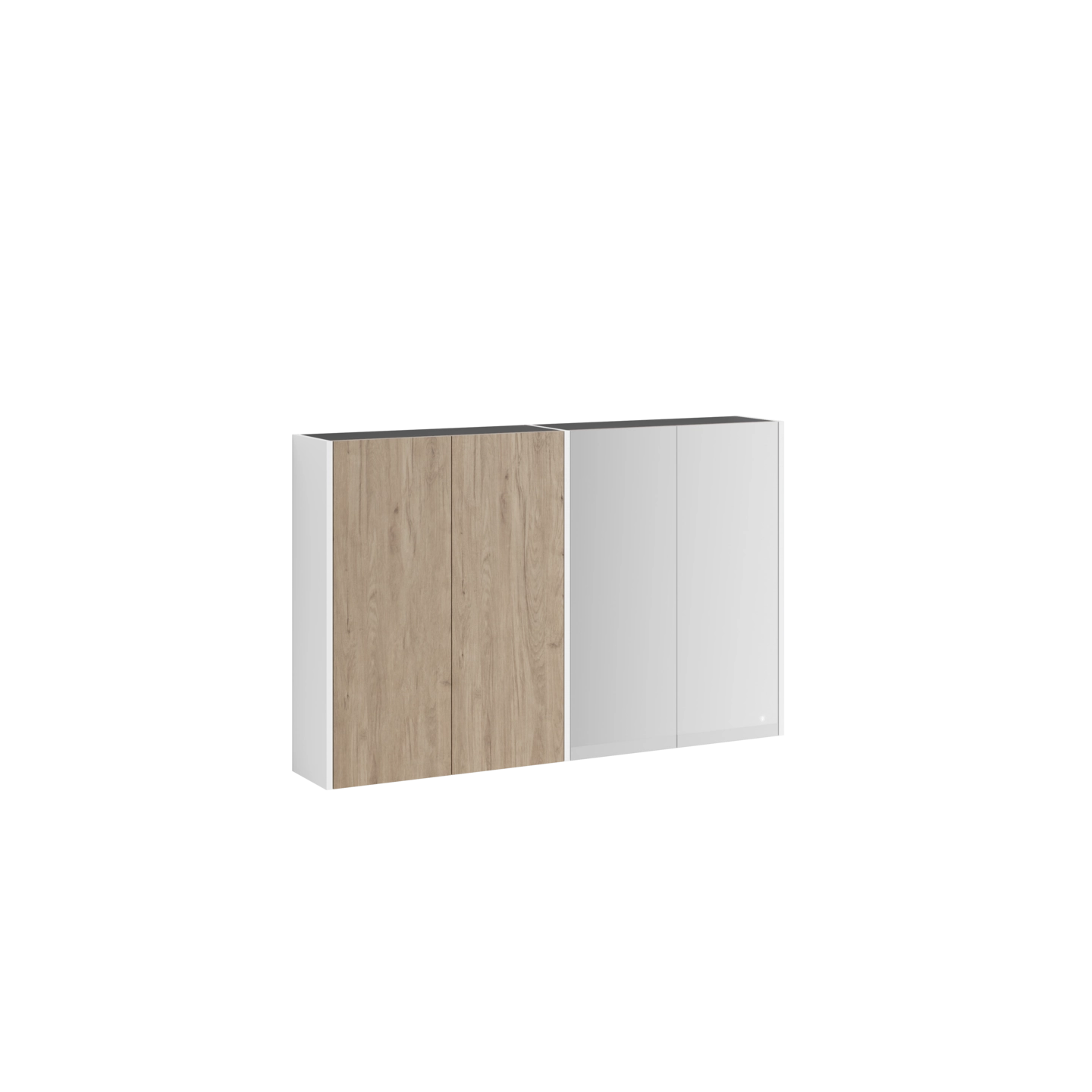 Veggskap dobbelt 2/4 speil