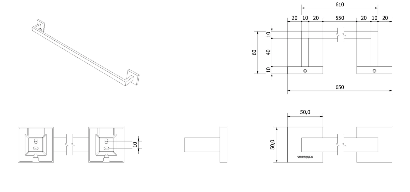 Håndklestang rett LUNA - Bilde 2